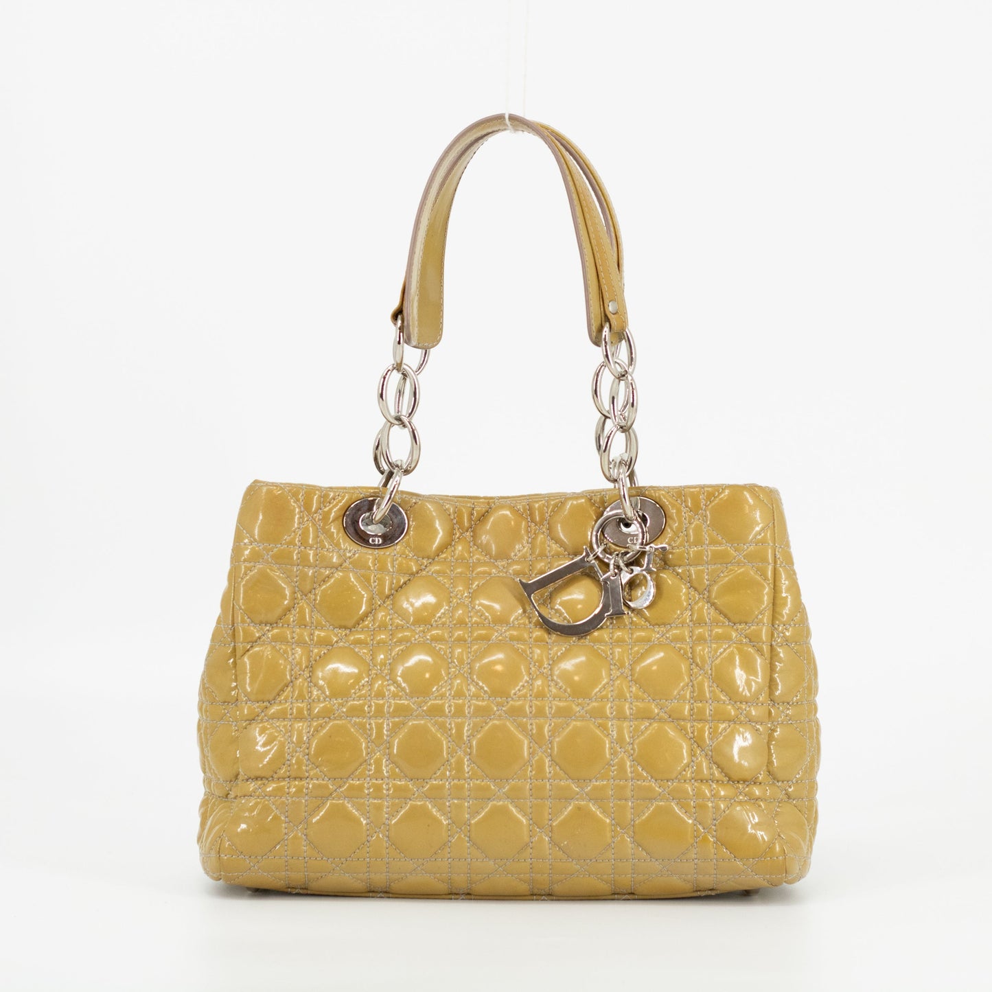 Christian Dior Brown Patent Lady Dior Handbag