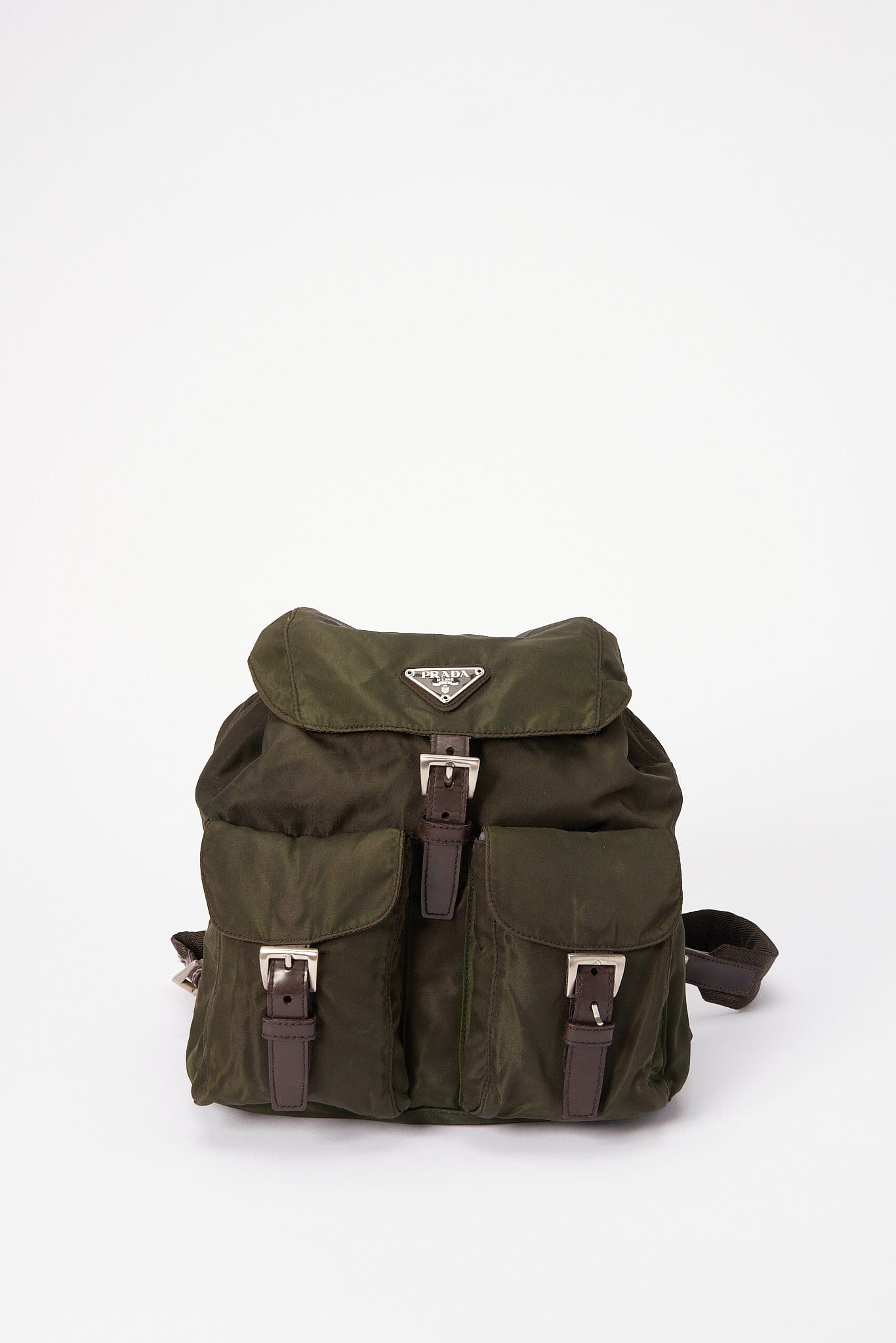 Prada Khaki Nylon Backpack