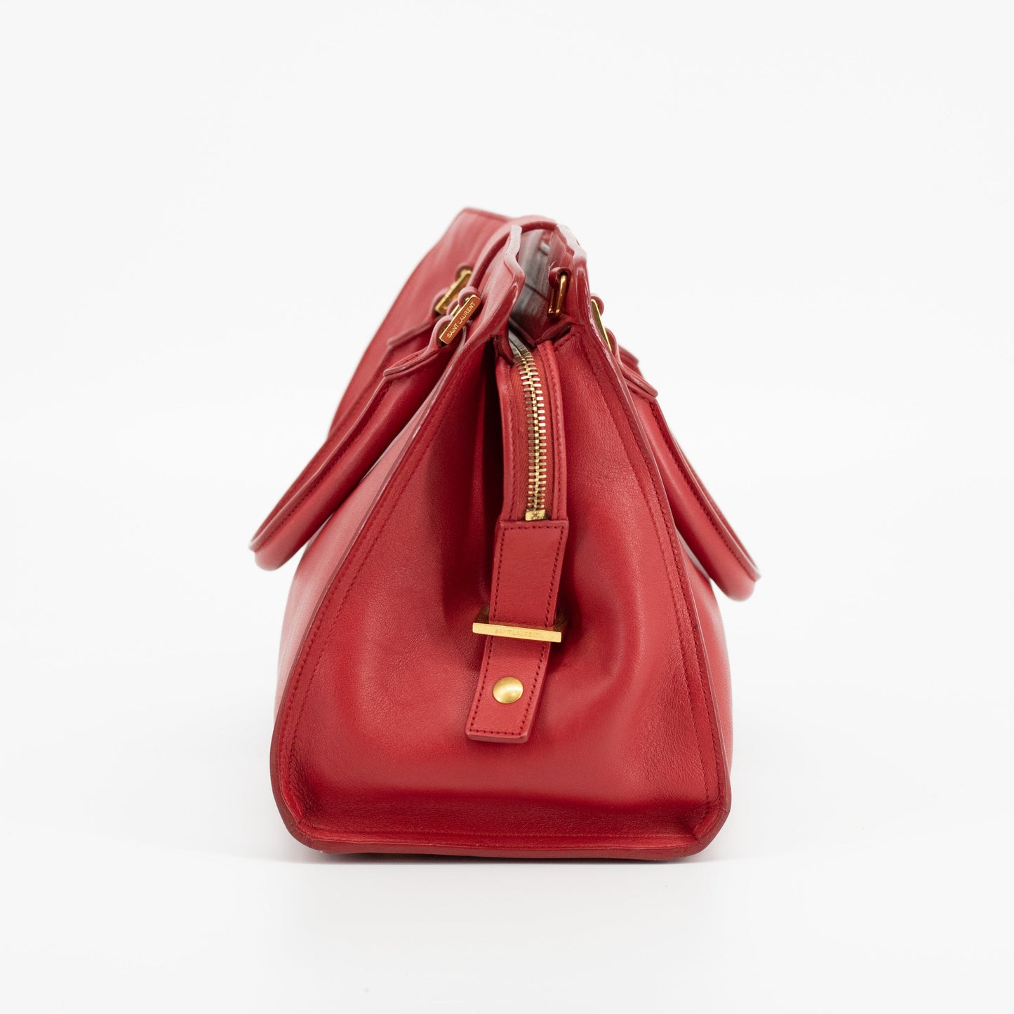 YSL Red Cabas Leather 2WAY Crossbody #1660