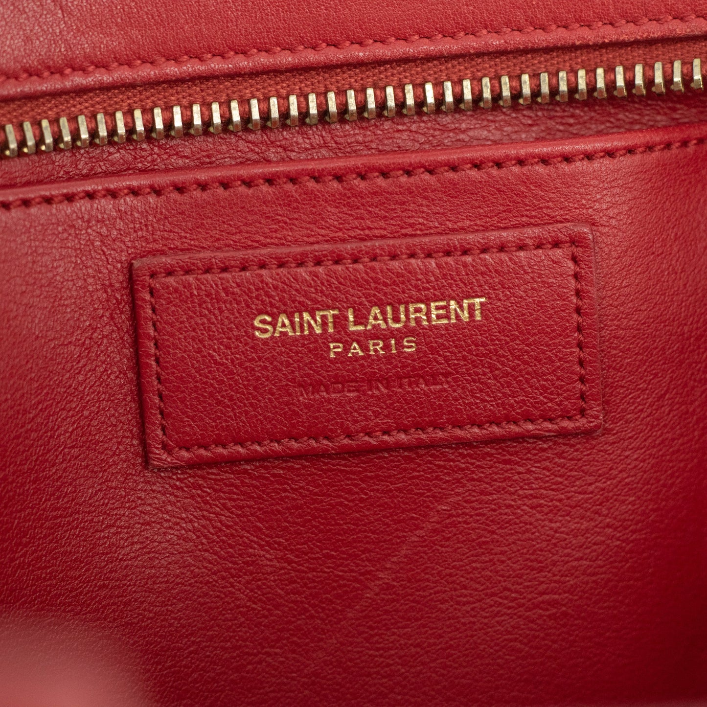 YSL Red Cabas Leather 2WAY Crossbody #1660