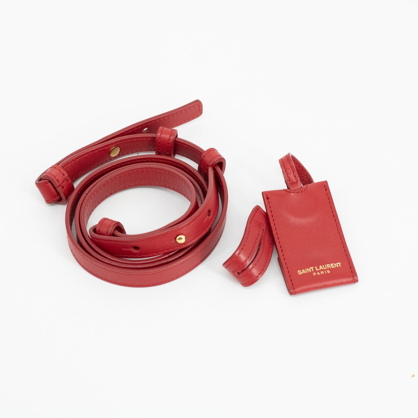 YSL Red Cabas Leather 2WAY Crossbody #1660