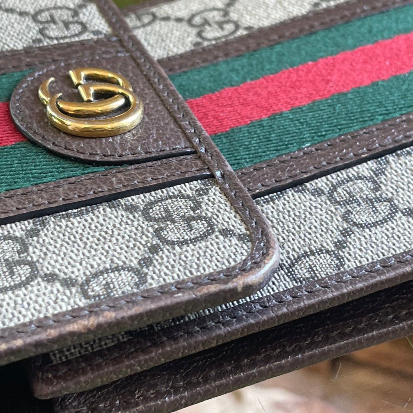 GUCCI Mini Ophidia Beige New Acero GG Supreme Monogram Web Crossbody Bag