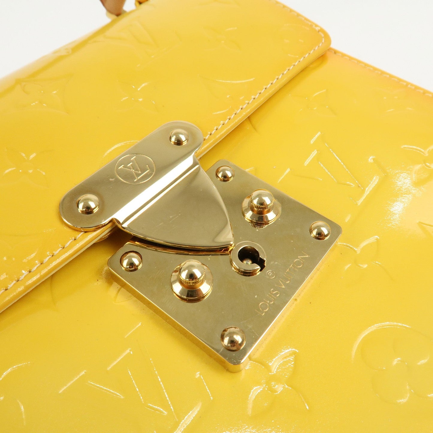 Louis Vuitton Vernis Spring Street Hand Bag LimeYellow M91068