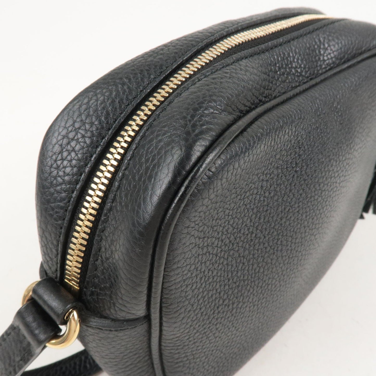 GUCCI SOHO Small Disco Leather Shoulder Bag Black 308364