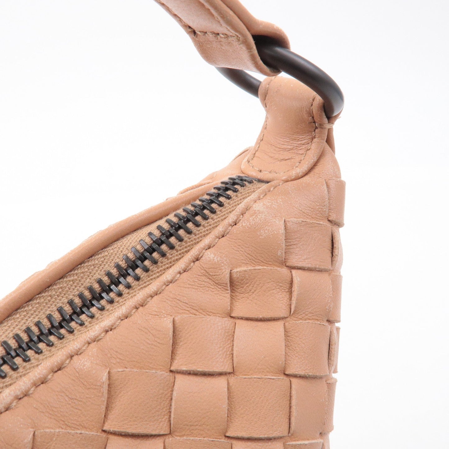 BOTTEGA VENETA Intrecciato Leather Shoulder Bag Beige 239988