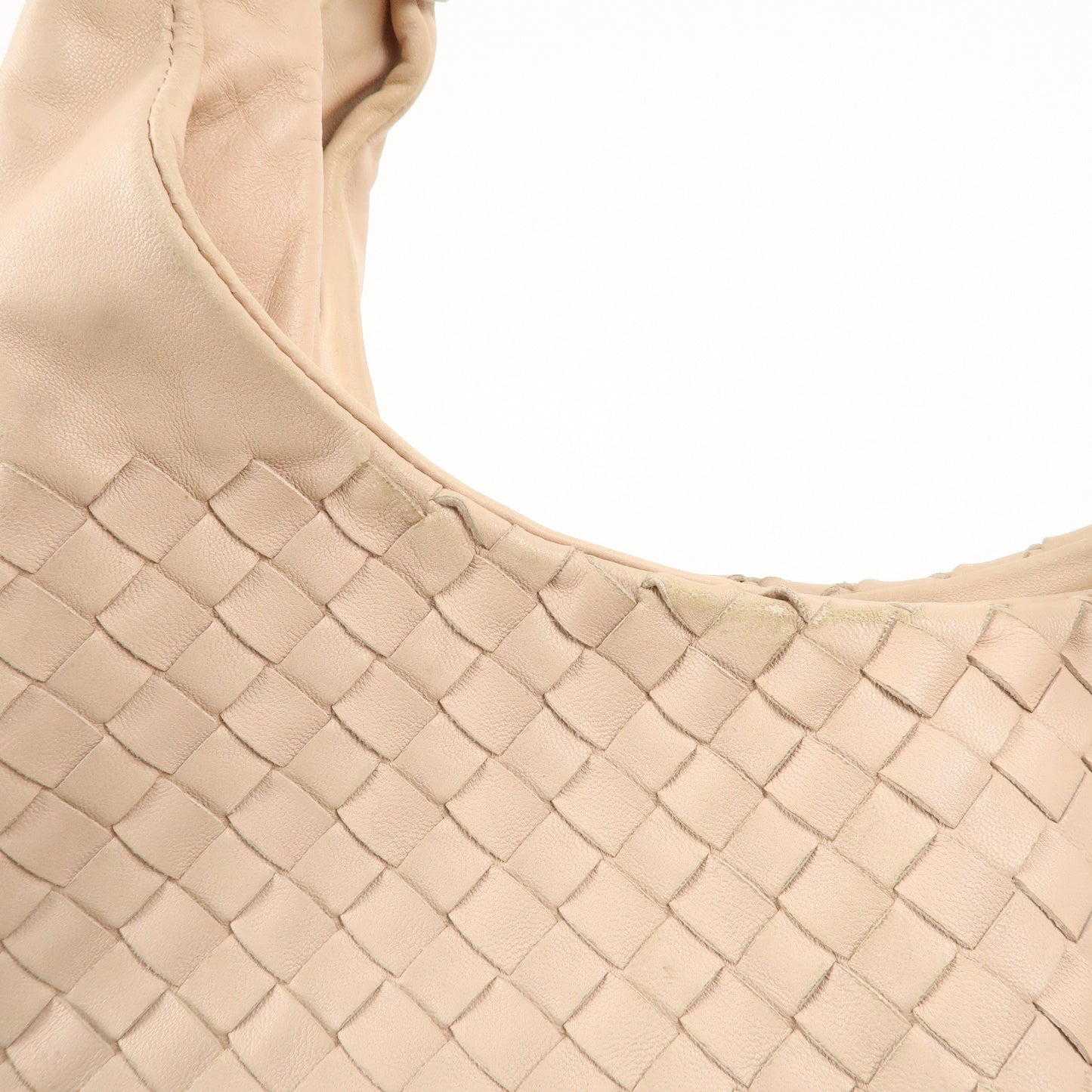 BOTTEGA VENETA Intrecciato Leather Shoulder Bag Pink Beige 125787