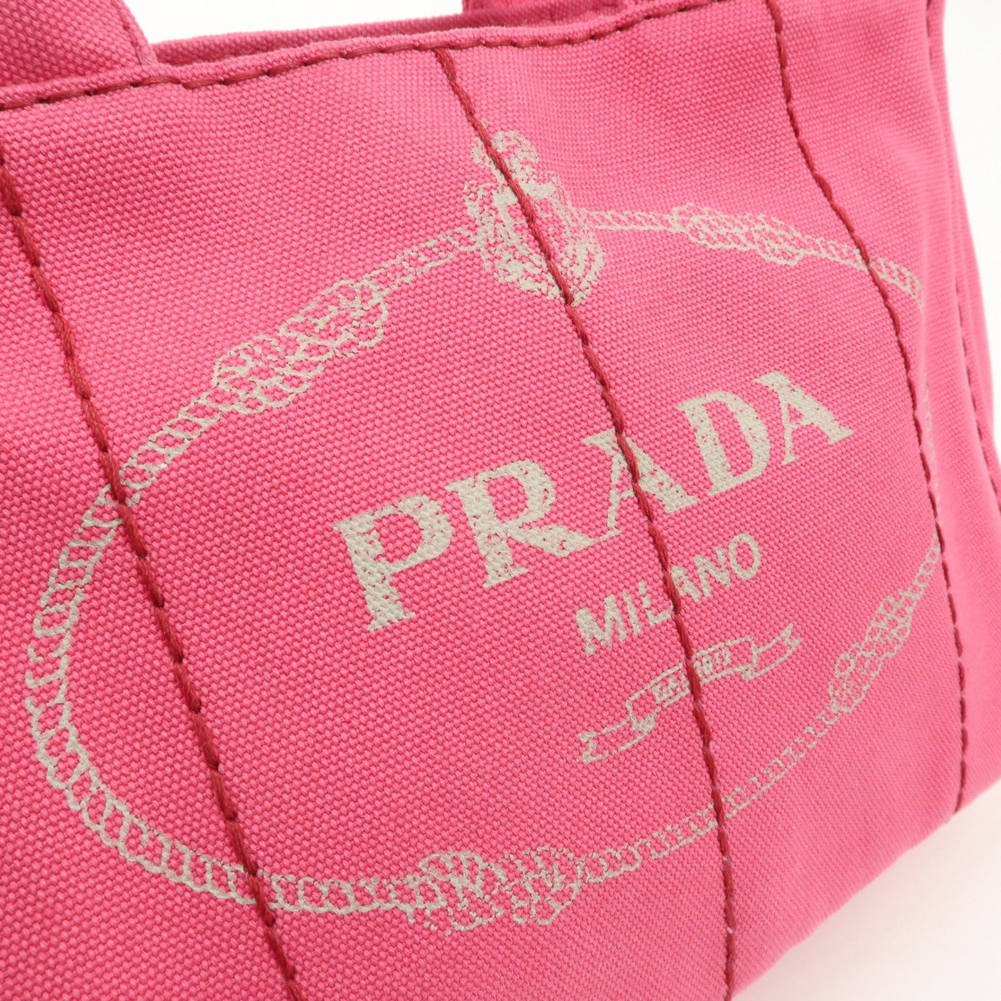 PRADA Canapa Mini Canvas 2Way Bag Hand Bag Pink 1BG439