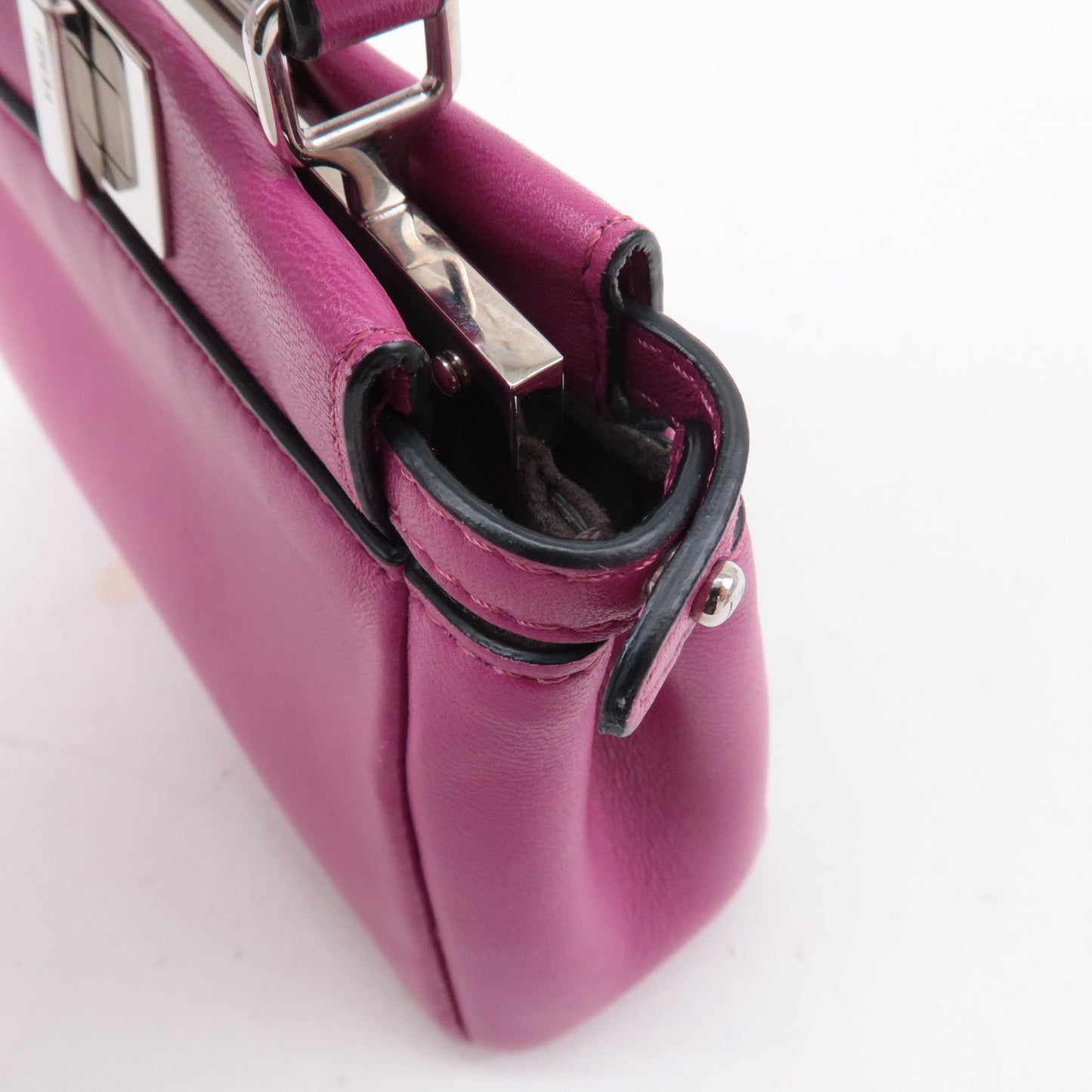 FENDI Leather Micro Peekaboo 2Way Bag Hand Bag Pink 8M0355