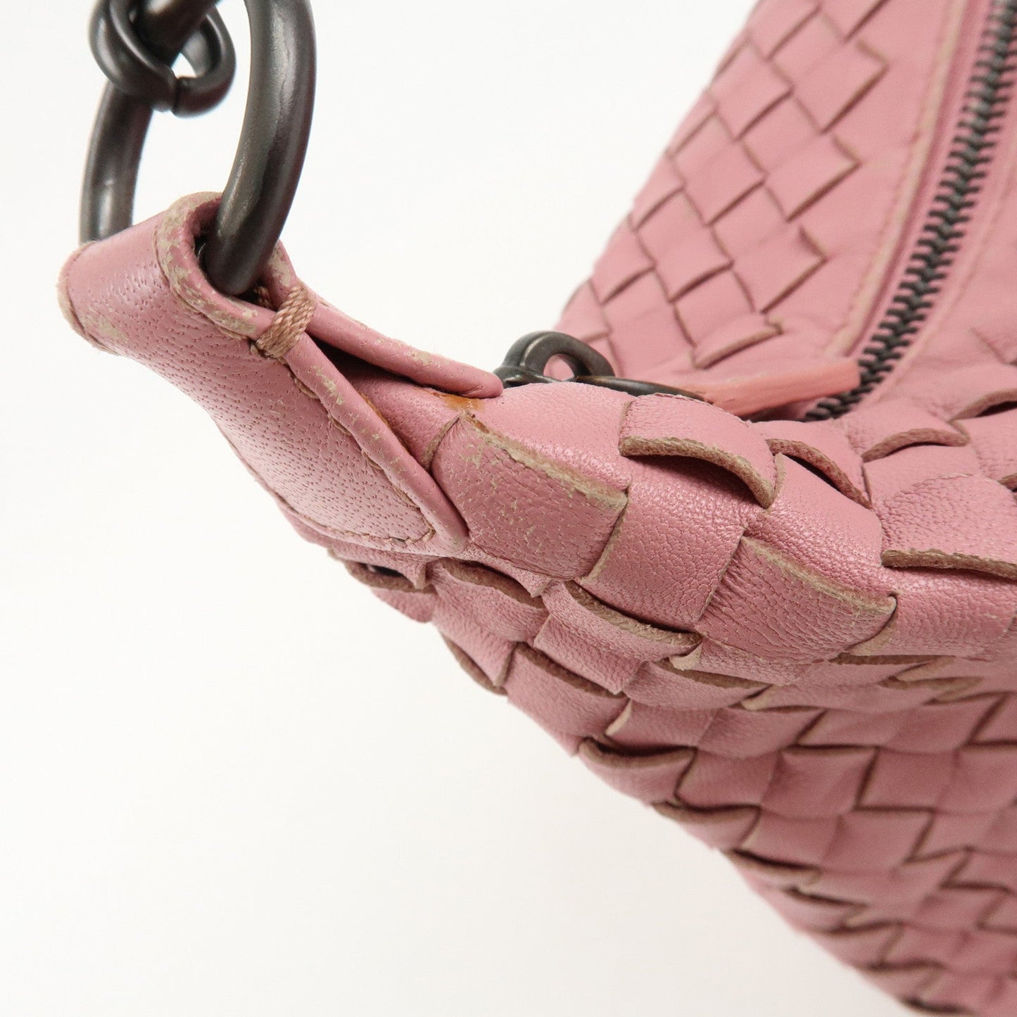 BOTTEGA VENETA Intrecciato Leather Shoulder Bag Pink