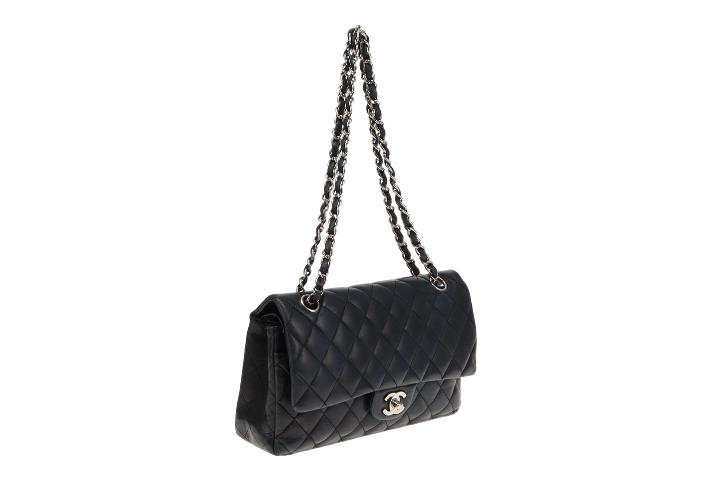 Chanel Black Lambskin Classic Medium Double Flap Bag 2006/08