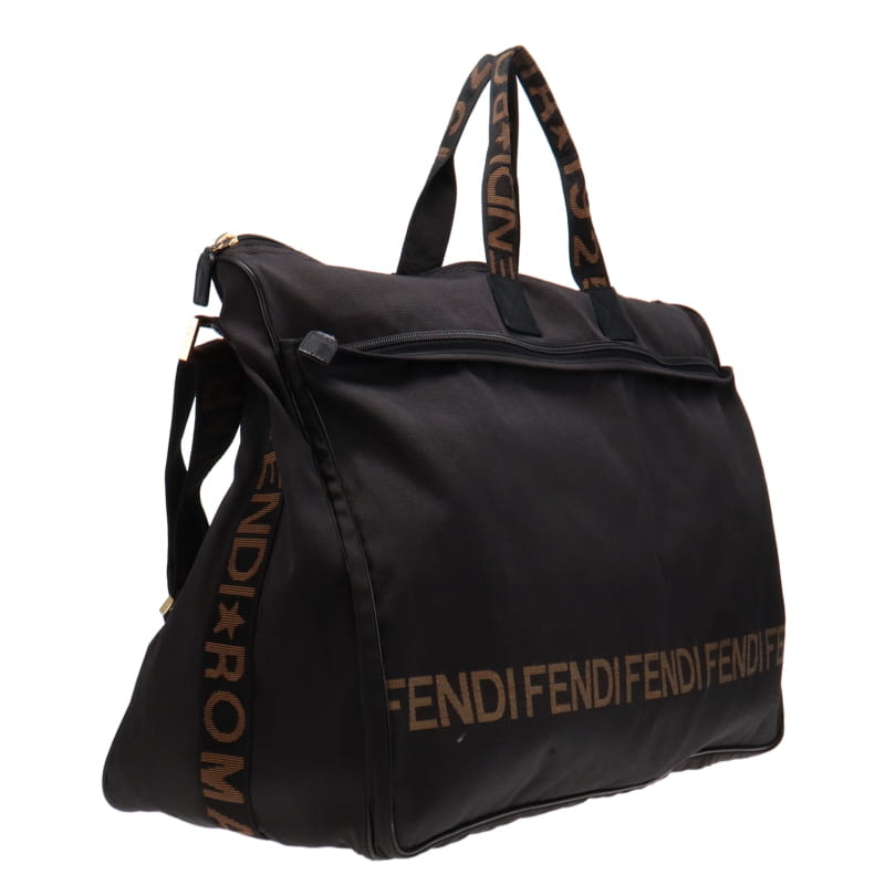 Fendi Black Logo Large Nylon Travel/Duffle Bag