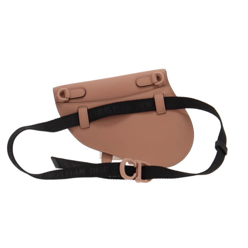 Christian Dior Saddle Flat Belt Pouch In Nude Calfskin 2019