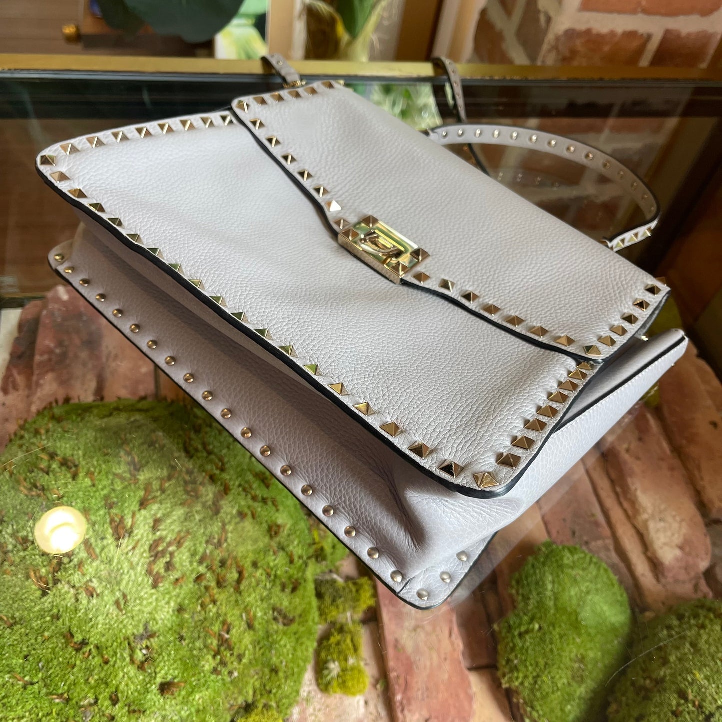 VALENTINO Gray Rockstud Shoulder Bag TS