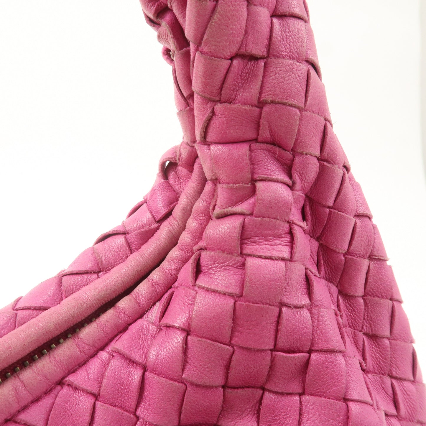 BOTTEGA VENETA Intrecciato Leather Hobo Shoulder Bag Pink 115653