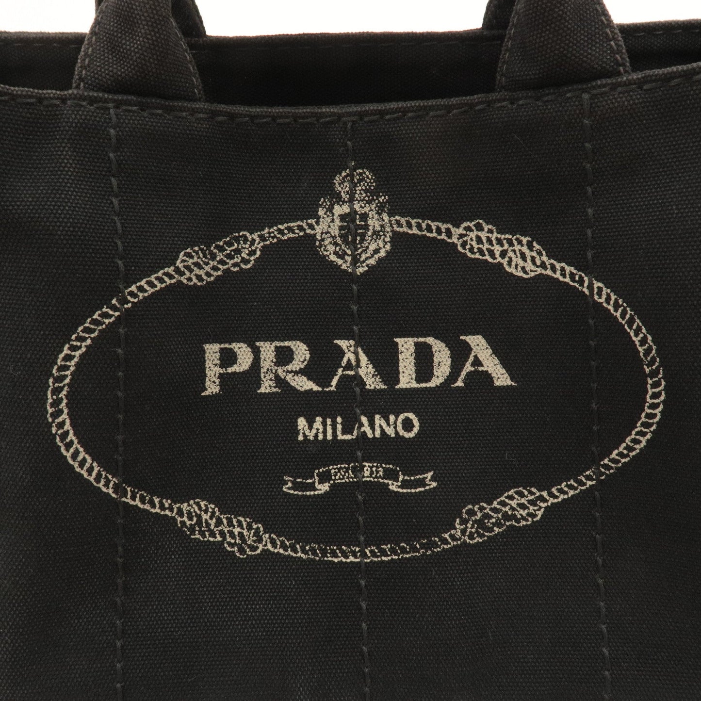 PRADA Canapa Mini Canvas 2Way Bag Tote Bag Black 1BG439