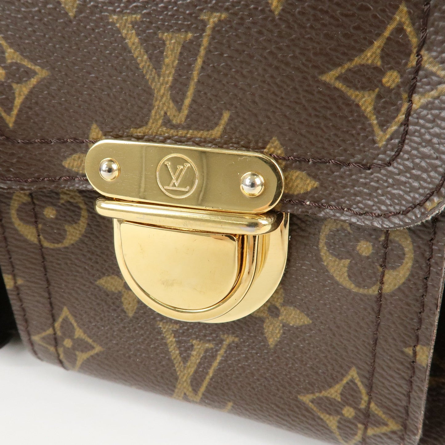 Louis Vuitton Monogram Manhattan PM Hand Bag Brown M40026