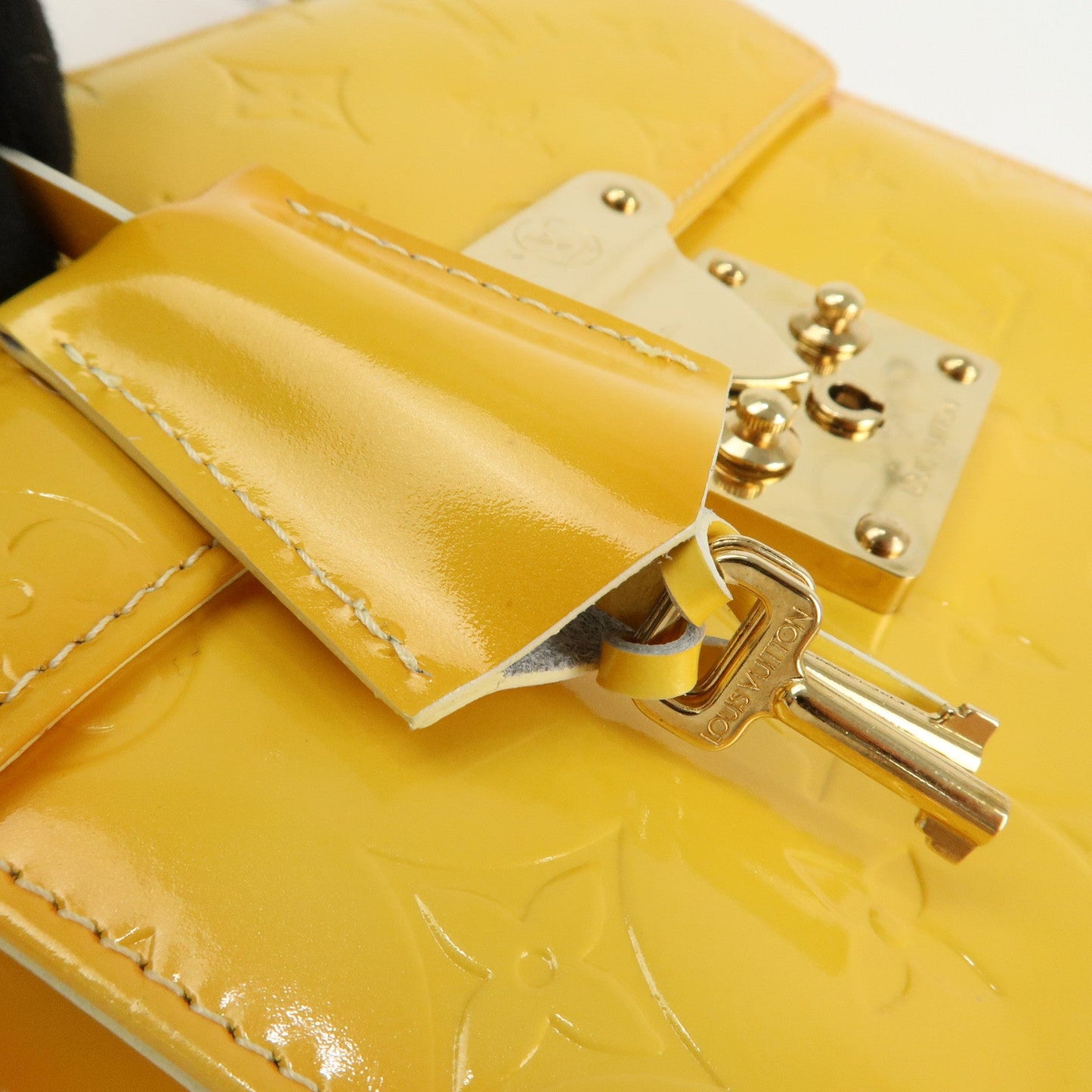 Louis Vuitton Vernis Spring Street Hand Bag LimeYellow M91068