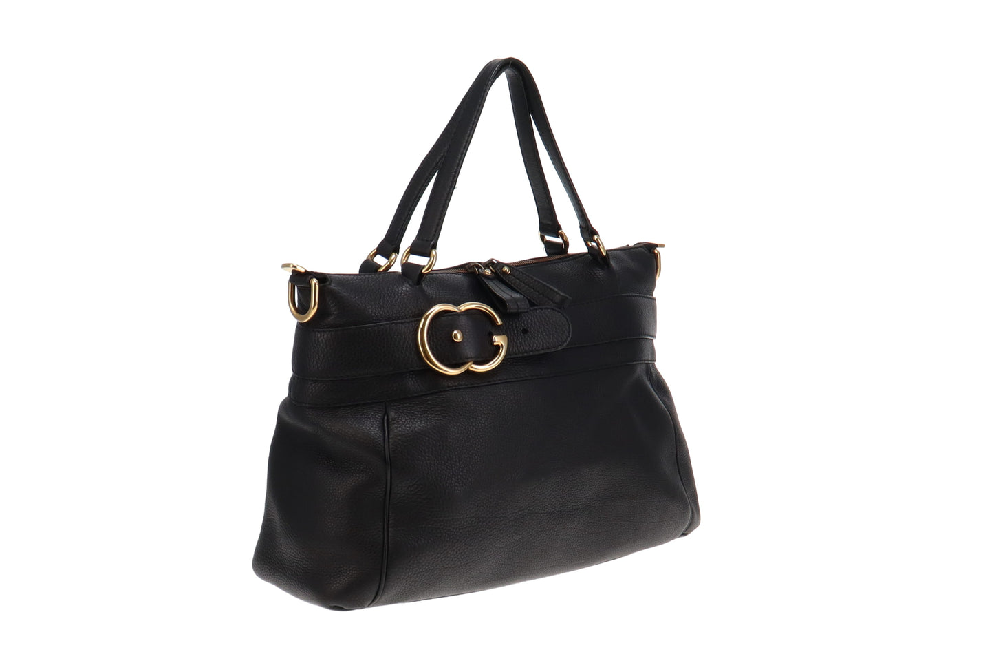 Gucci Black Leather Ride Tote With Strap