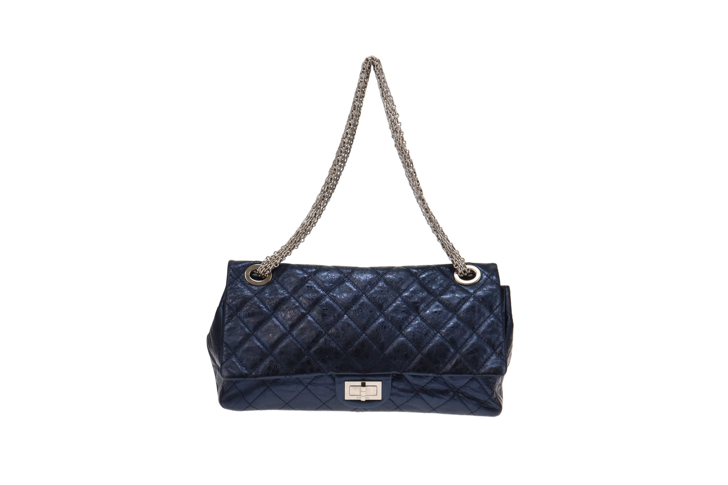 Chanel Metallic Blue Metallic Aged Calfskin 2.55 Reissue 228 Maxi Double Flap Bag 2008/09