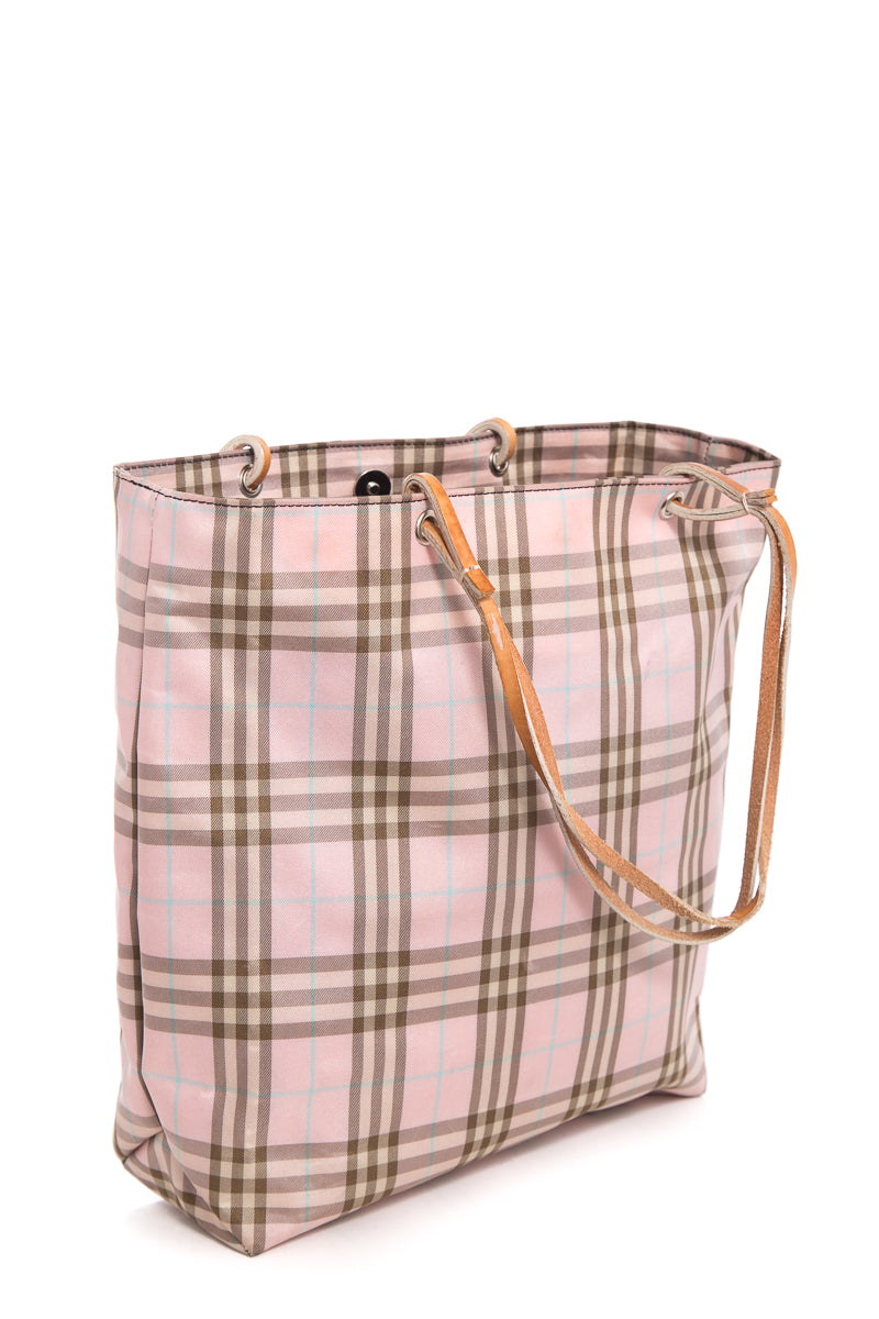 Burberry Pink Nova Plaid Tote