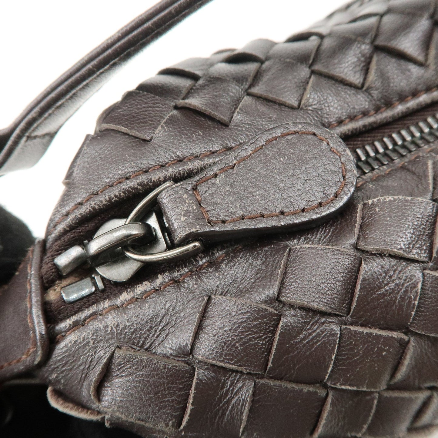 BOTTEGA VENETA Intrecciato Leather Shoulder Bag Brown 239988