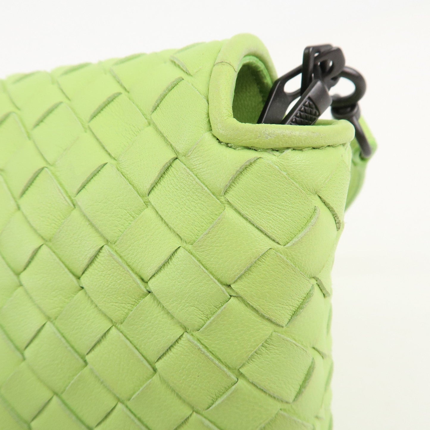 BOTTEGA VENETA Intrecciato Leather Shoulder Bag Light Green