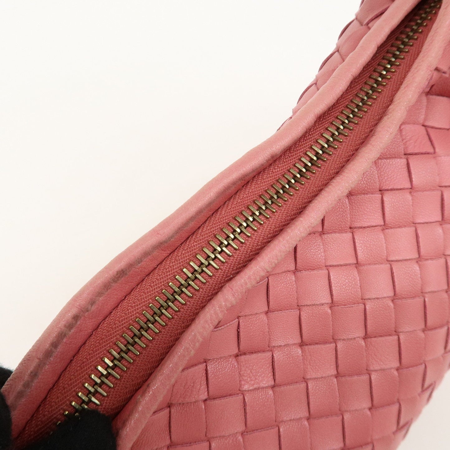 BOTTEGA VENETA Intrecciato Hobo Leather Shoulder Bag Pink 115653