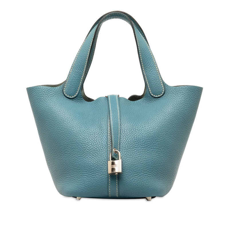 Hermes Picotin Lock PM Handbag Blue Jeans  Clemence  Hermes