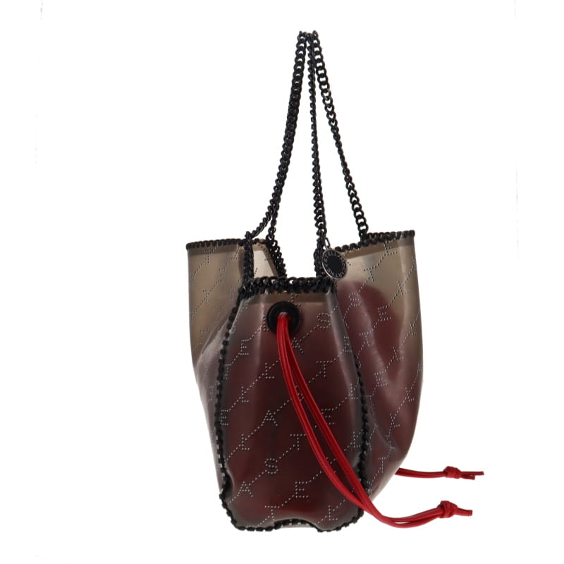 Stella McCartney Vinyl Falabella Tote With Red Drawstring Interior