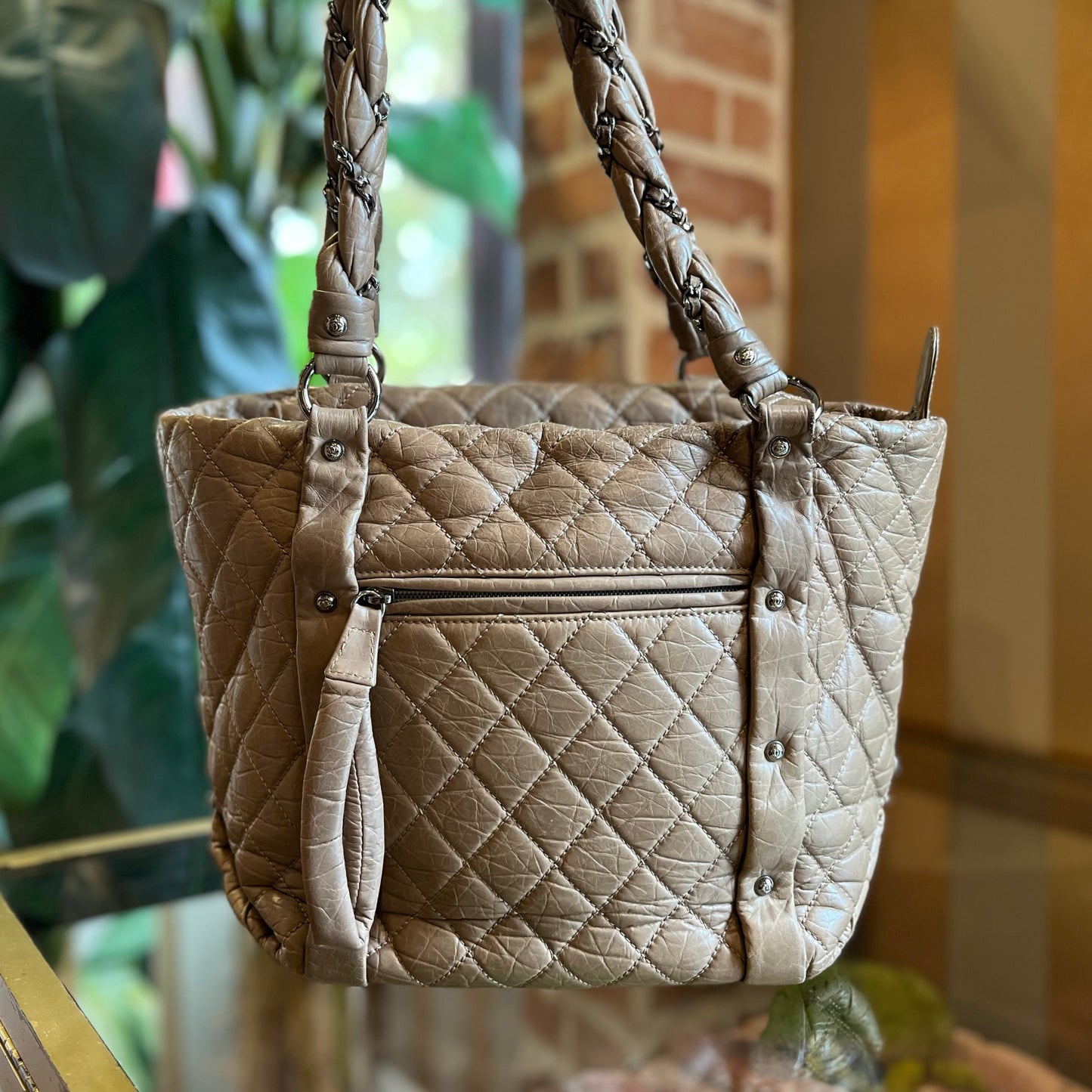 CHANEL Lady Braided Beige Aged Calfskin Tote TS