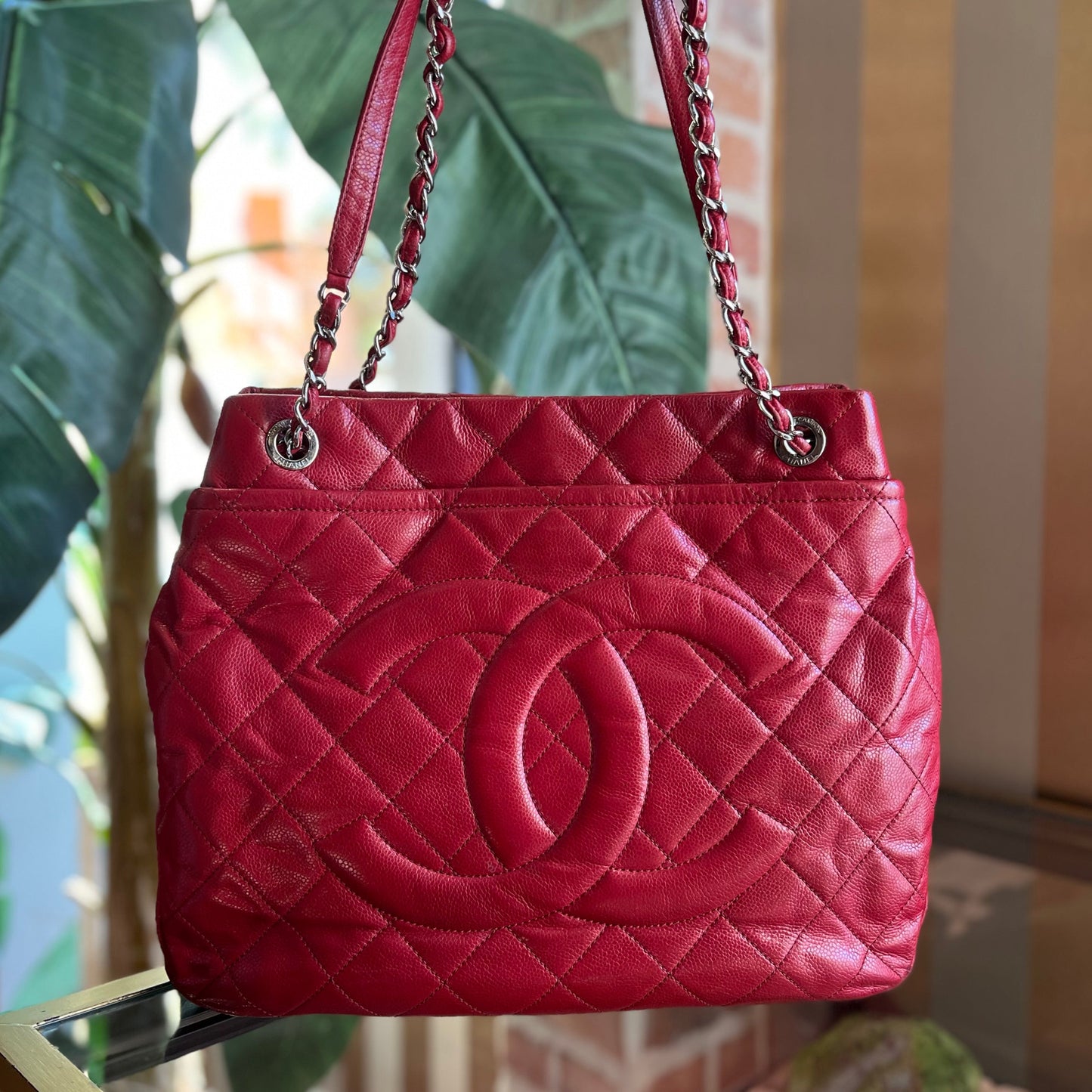 CHANEL Red Caviar Quilted Timeless CC Soft Tote TS3309