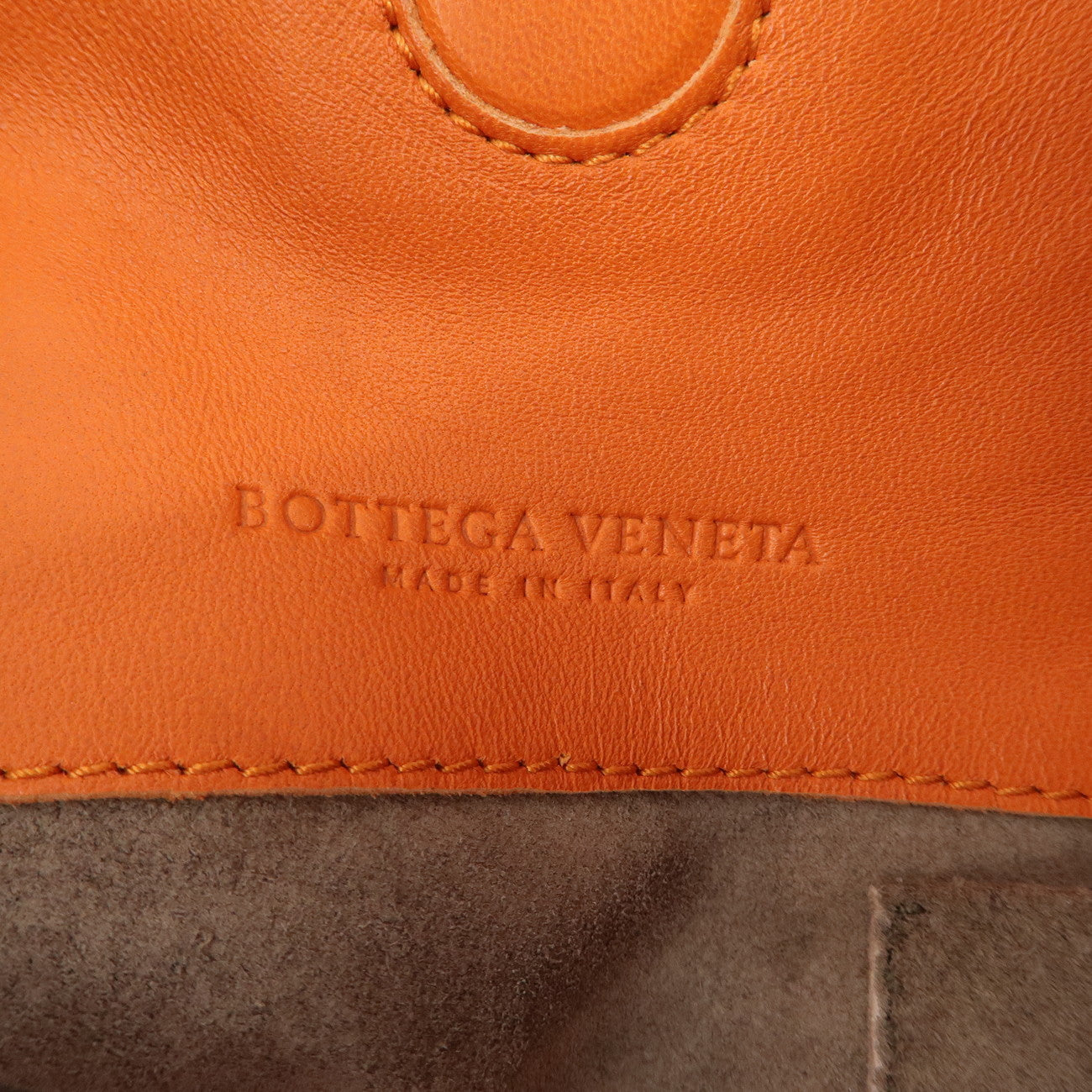 BOTTEGA VENETA Intrecciato Leather Shoulder Bag Orange 125787