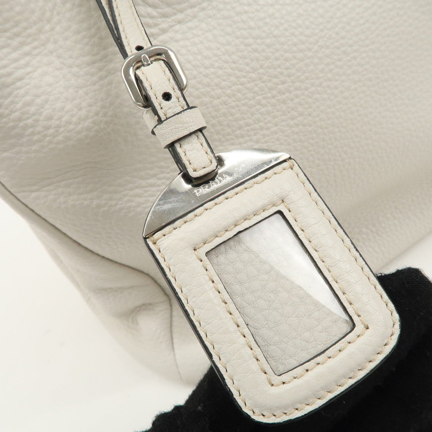 PRADA Leather Hand Bag White BN2579