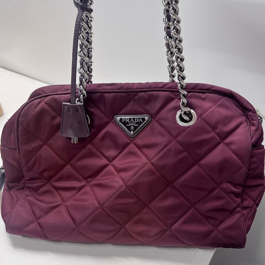 Prada Wine Red Chain Shoulder Bag