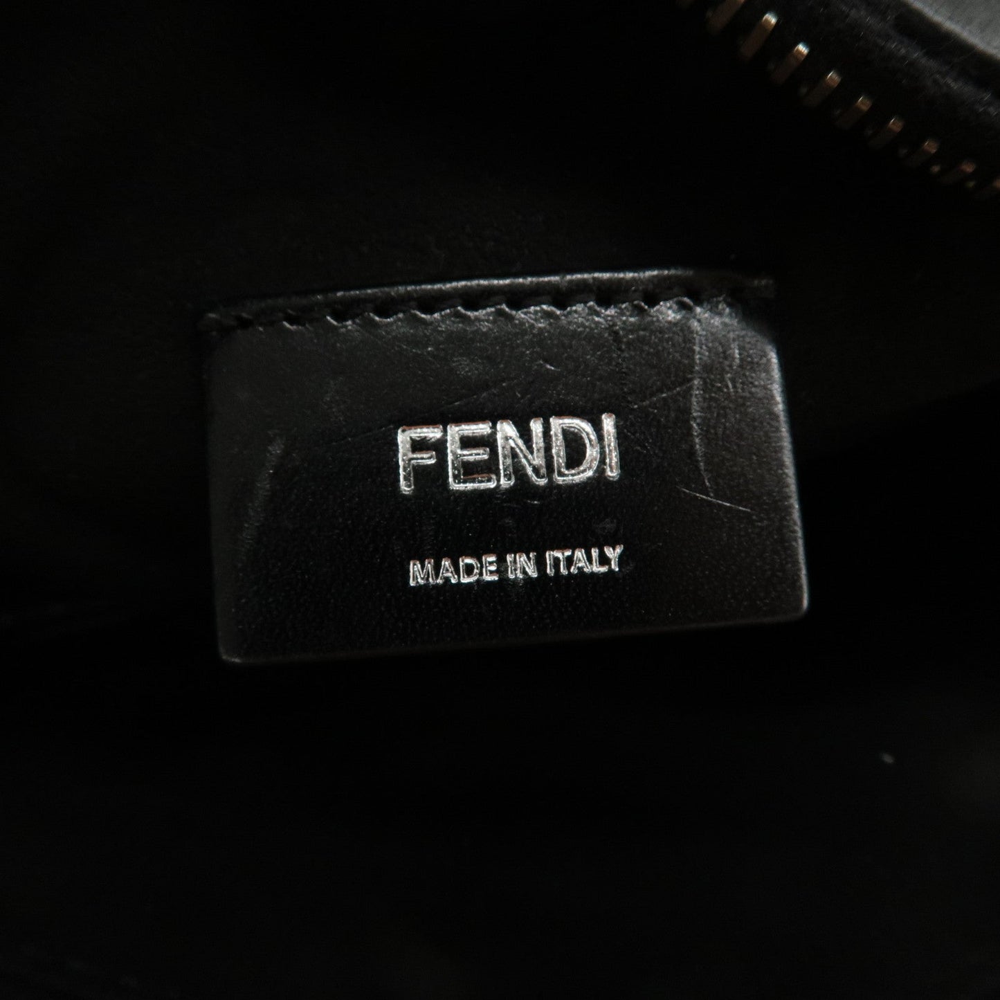 FENDI Leather Logo Body Bag Waist Bag Black 7VA525