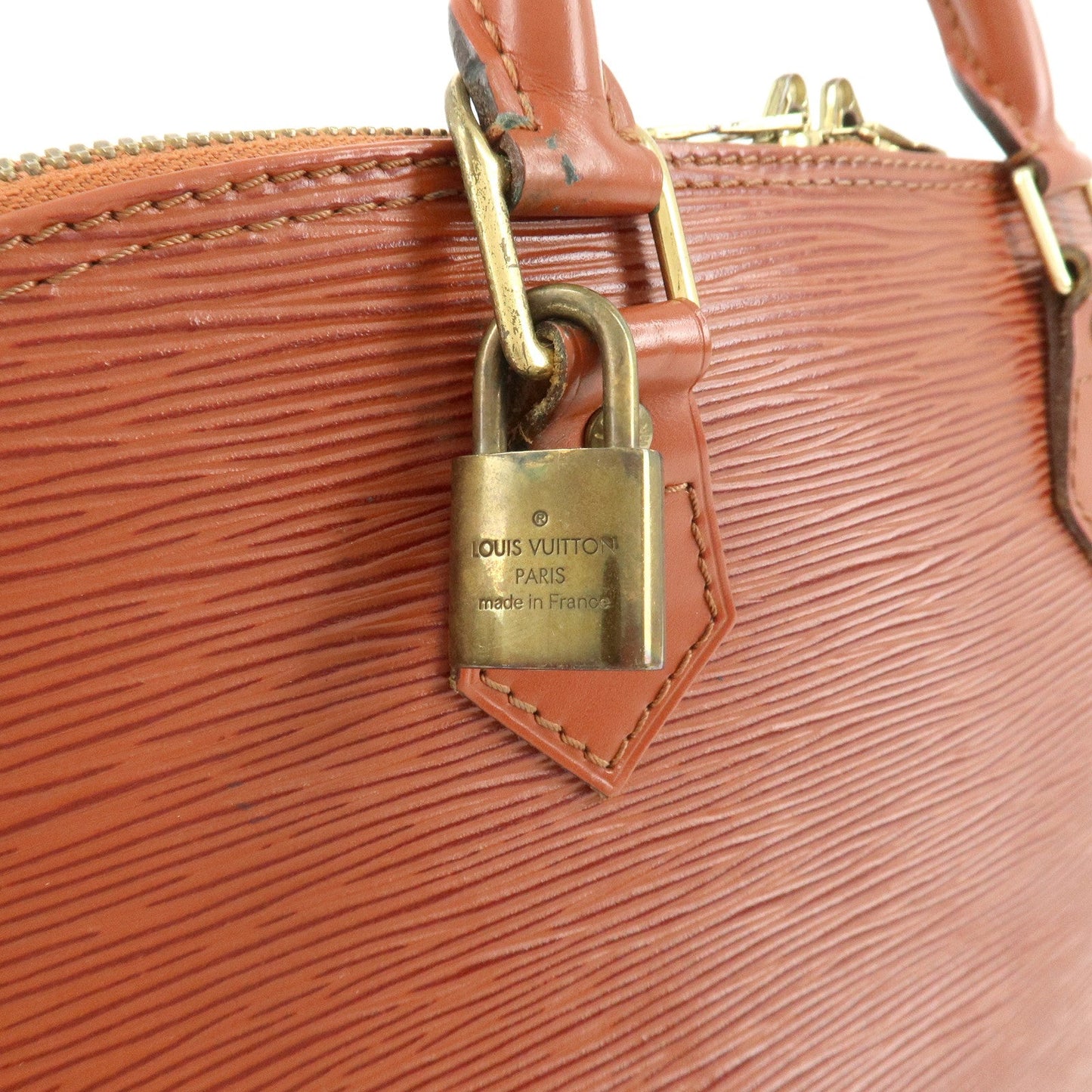 Louis Vuitton Epi Alma PM Hand Bag Kenya Brown M52143