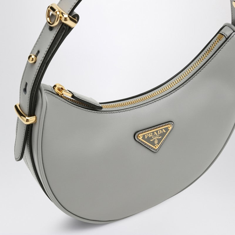 Prada Light Grey Leather Prada Arqué Bag Women