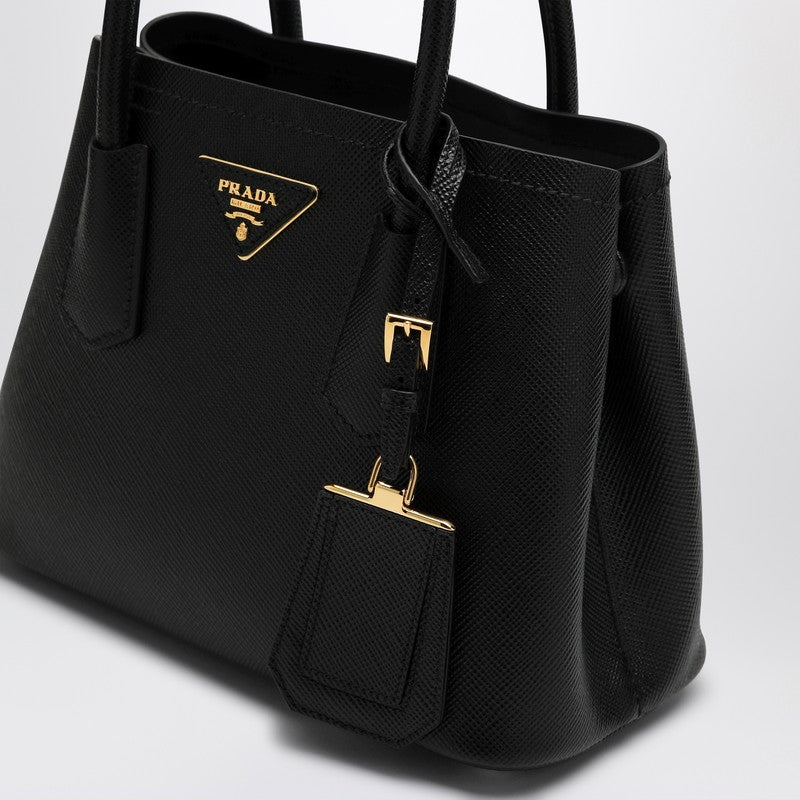 Prada Double Mini Black Bag In Saffiano Women