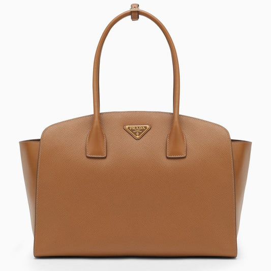 Prada Large Caramel-Coloured Leather Shopping Bag Women