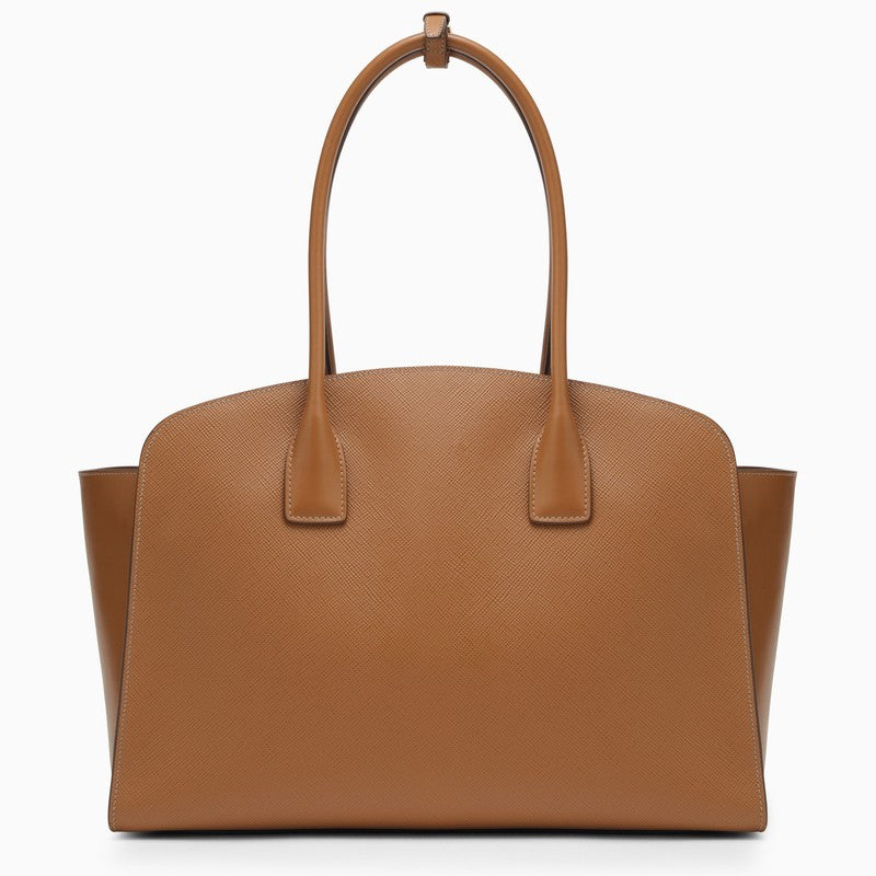 Prada Large Caramel-Coloured Leather Shopping Bag Women