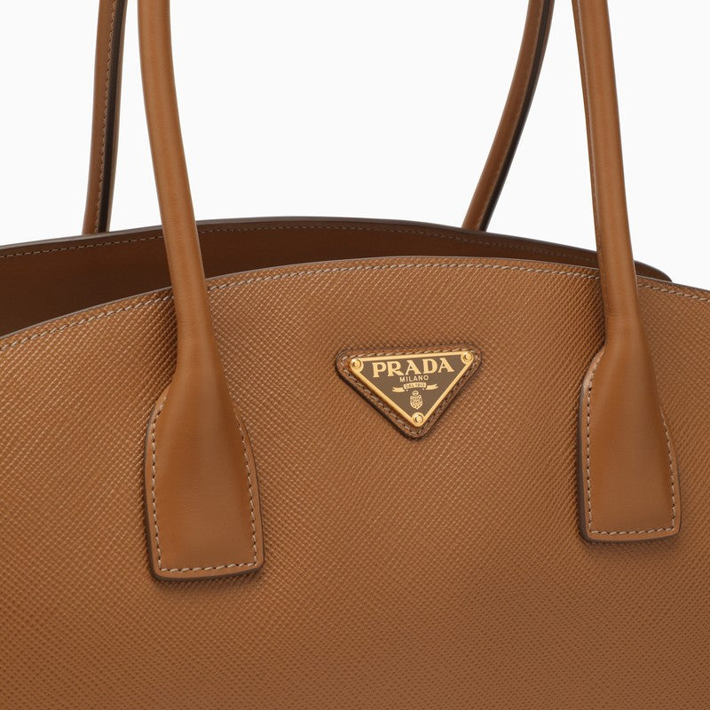 Prada Large Caramel-Coloured Leather Shopping Bag Women