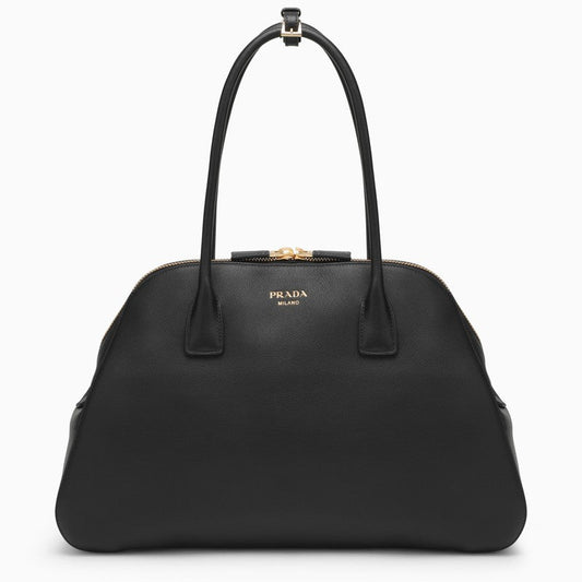 Prada Large Black Leather Shopping Bag Women