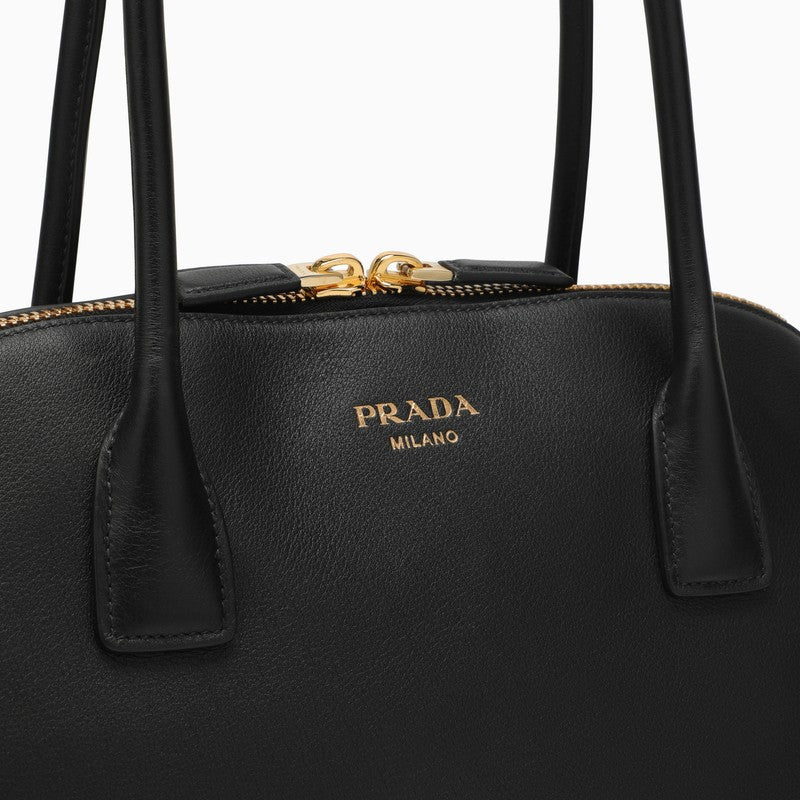 Prada Large Black Leather Shopping Bag Women