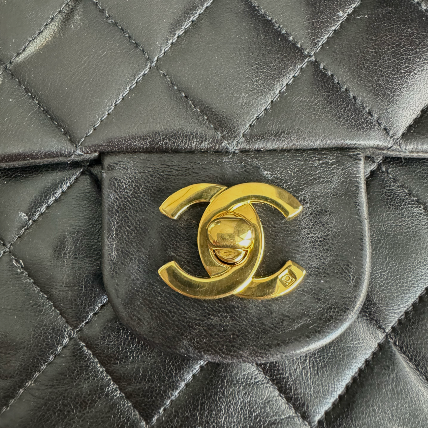 Chanel Classic Double Flap Medium Black Lambskin Gold