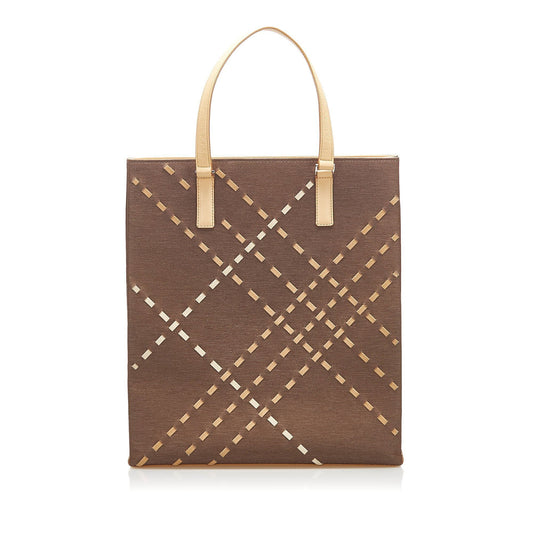 Burberry Woven Leather Tote Bag