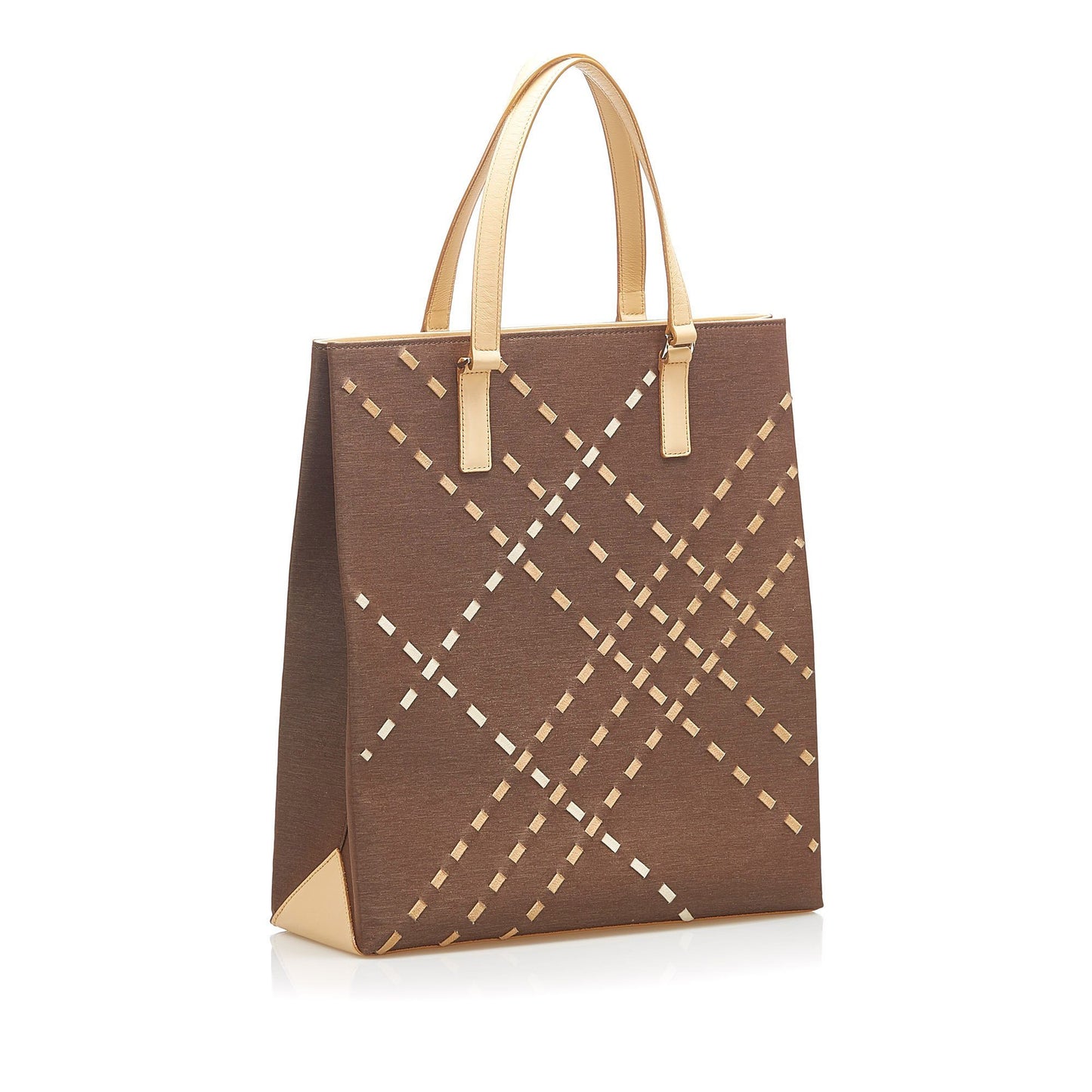 Burberry Woven Leather Tote Bag