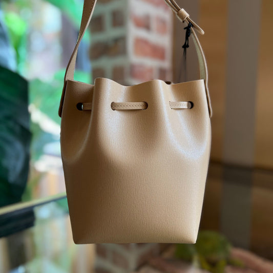 MANSUR GAVRIEL Sand Calf Leather Mini Bucket Bag