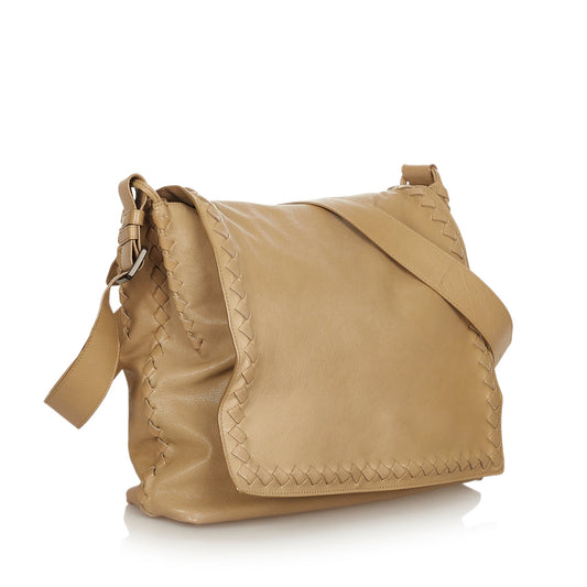 Bottega Veneta Intrecciato Crossbody Bag Beige