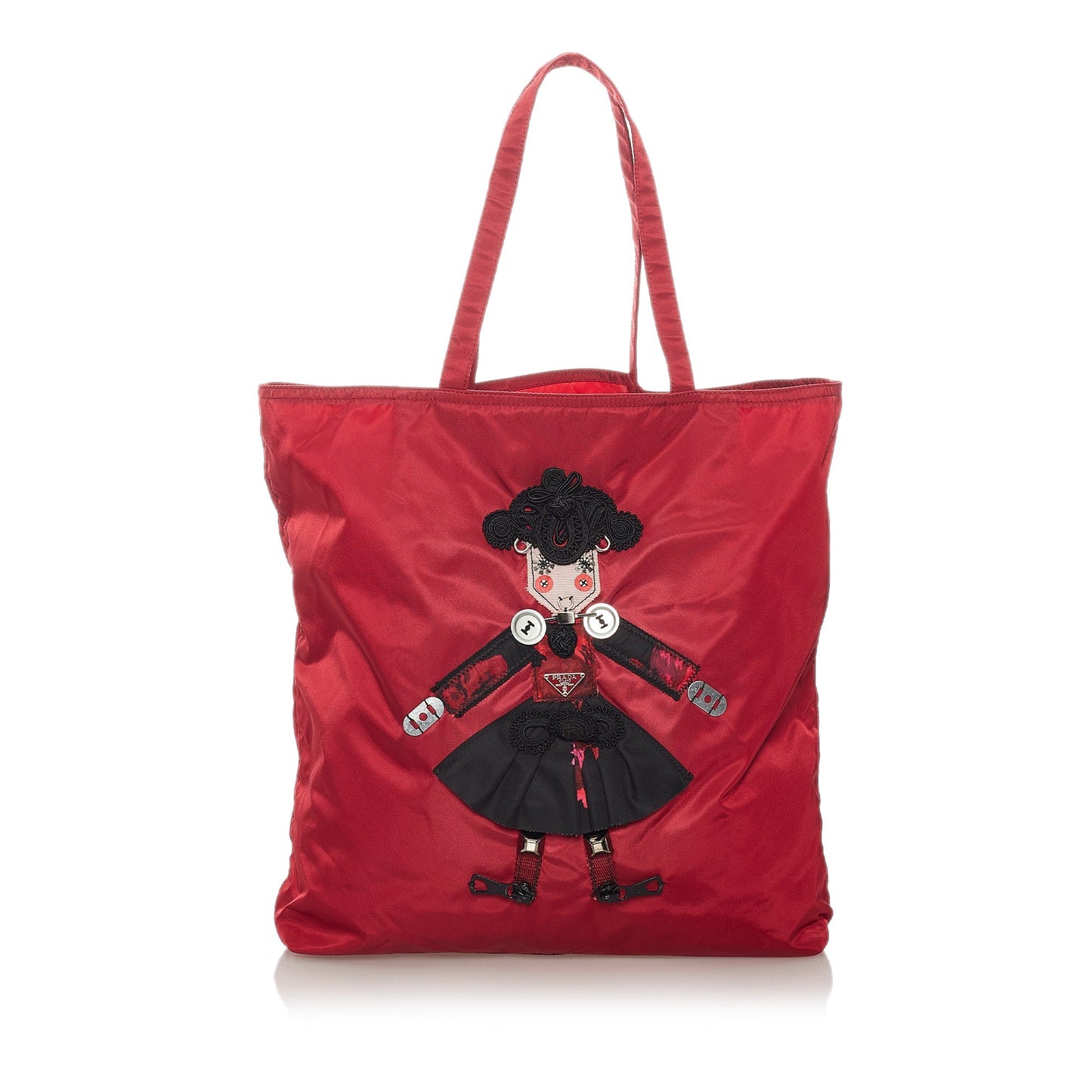 Red Prada Tessuto Robot Tote Bag