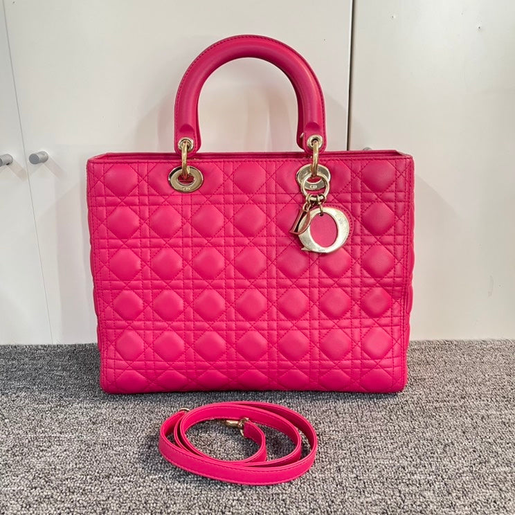 Dior Lady Lambskin Bag Large Handbag